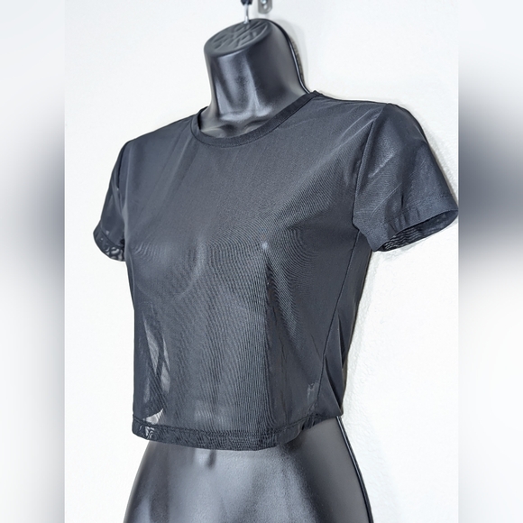 NWOT PINK Victoria's Secret Mesh Tee - Picture 3 of 13